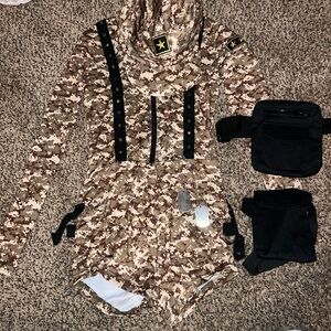 Camouflage Military Costume with Accessories